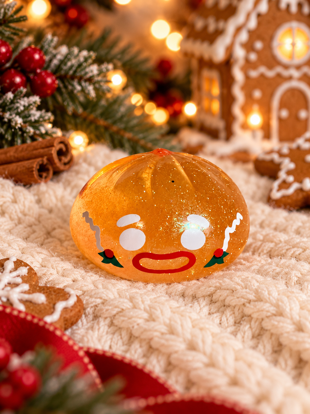 Gingerbread Christmas Glitter Squishy