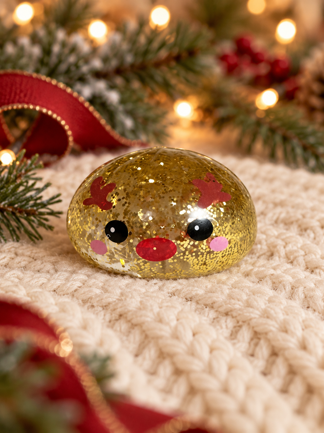 Reindeer Christmas Glitter Squishy