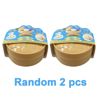 Realistic Giant Dumpling Squeeze Toy with Bamboo Steamer Soft TPR