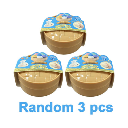 Realistic Giant Dumpling Squeeze Toy with Bamboo Steamer Soft TPR