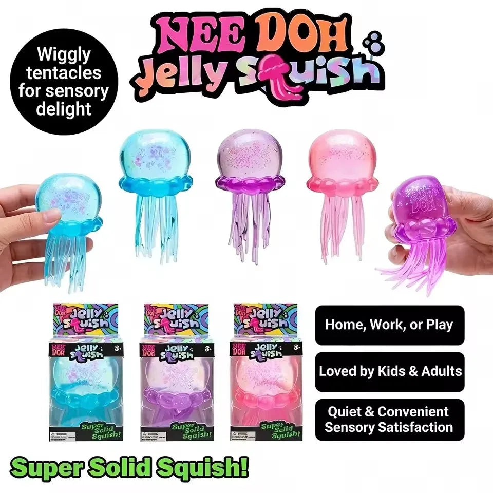 Needoh Fuzz Ball Jellyfish Squishy — Ocean‑Inspired Stress Relief in Every Squeeze