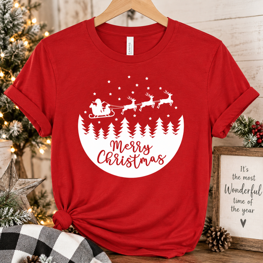 Merry Christmas Santa & Reindeer T-Shirt