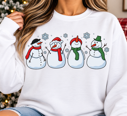 Festive Snowmen Christmas Graphic Sweatshirt
