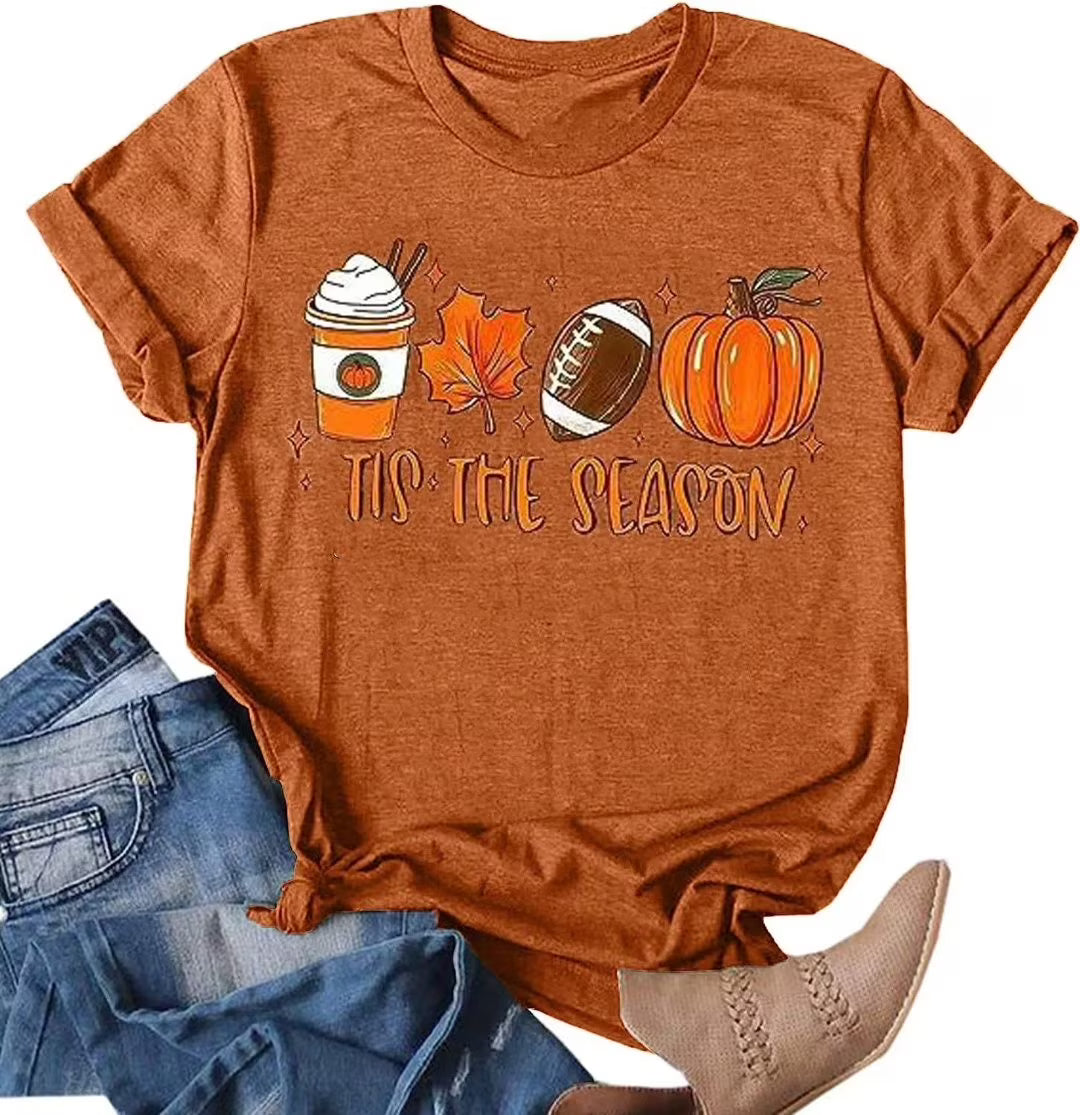 is the Season Fall & Football Graphic T-Shirt